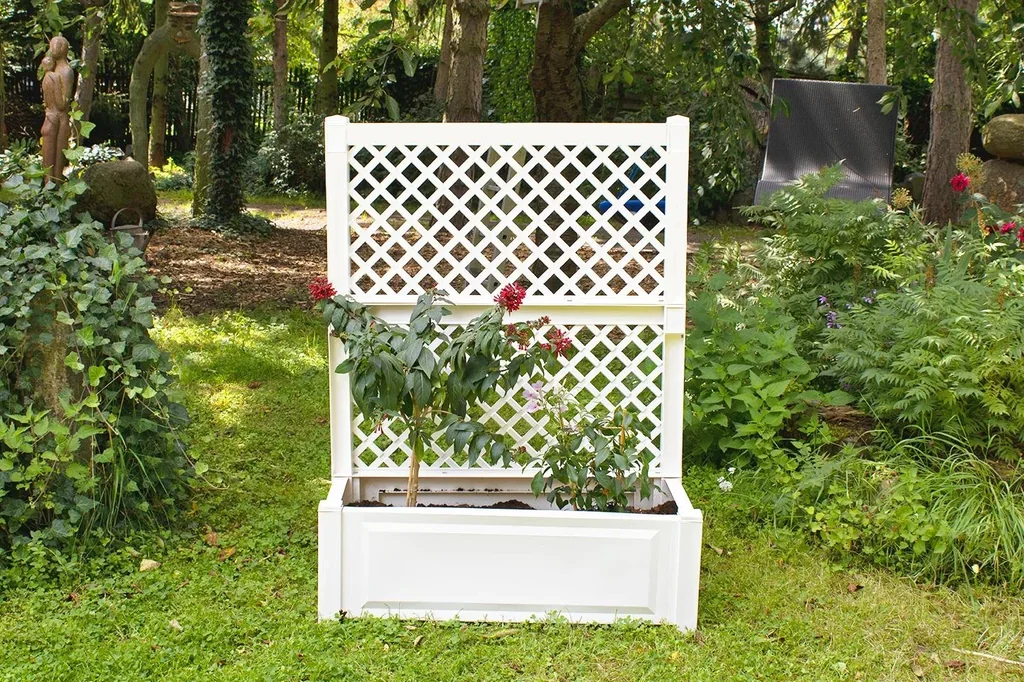Planter 100 cm + trellis, white