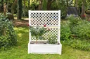 Planter 100 cm + trellis, white