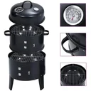 3-in-1 charcoal smoker grill 40x80 cm