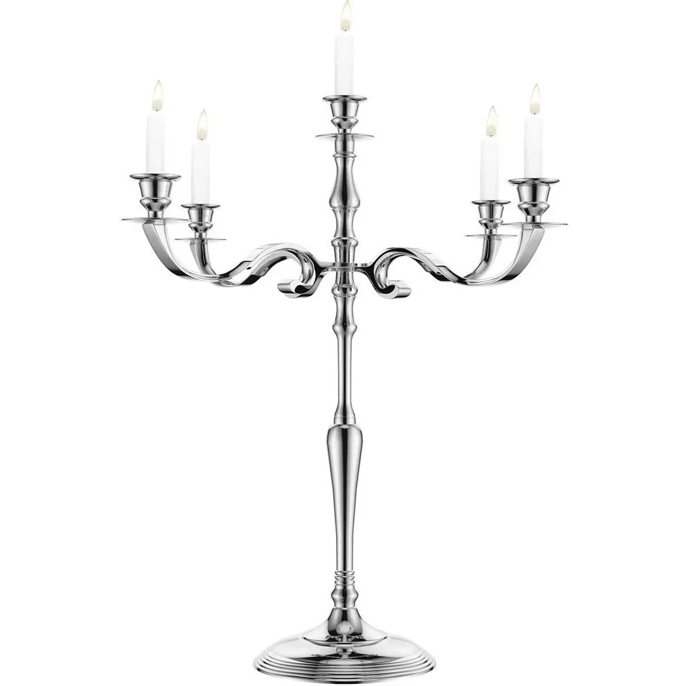 Candlestick 80cm silver