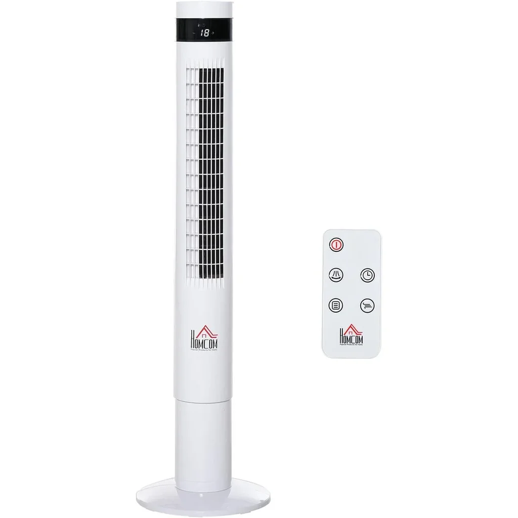 Tower fan with remote control white