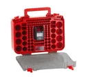 Battery storage case including tester