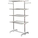 Mobile laundry rack laundry tower with 4 levels foldable