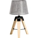 Table lamp tripod table lamp E27 linen look pine grey