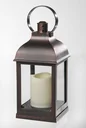 Lantern with LED candle and flickering effect