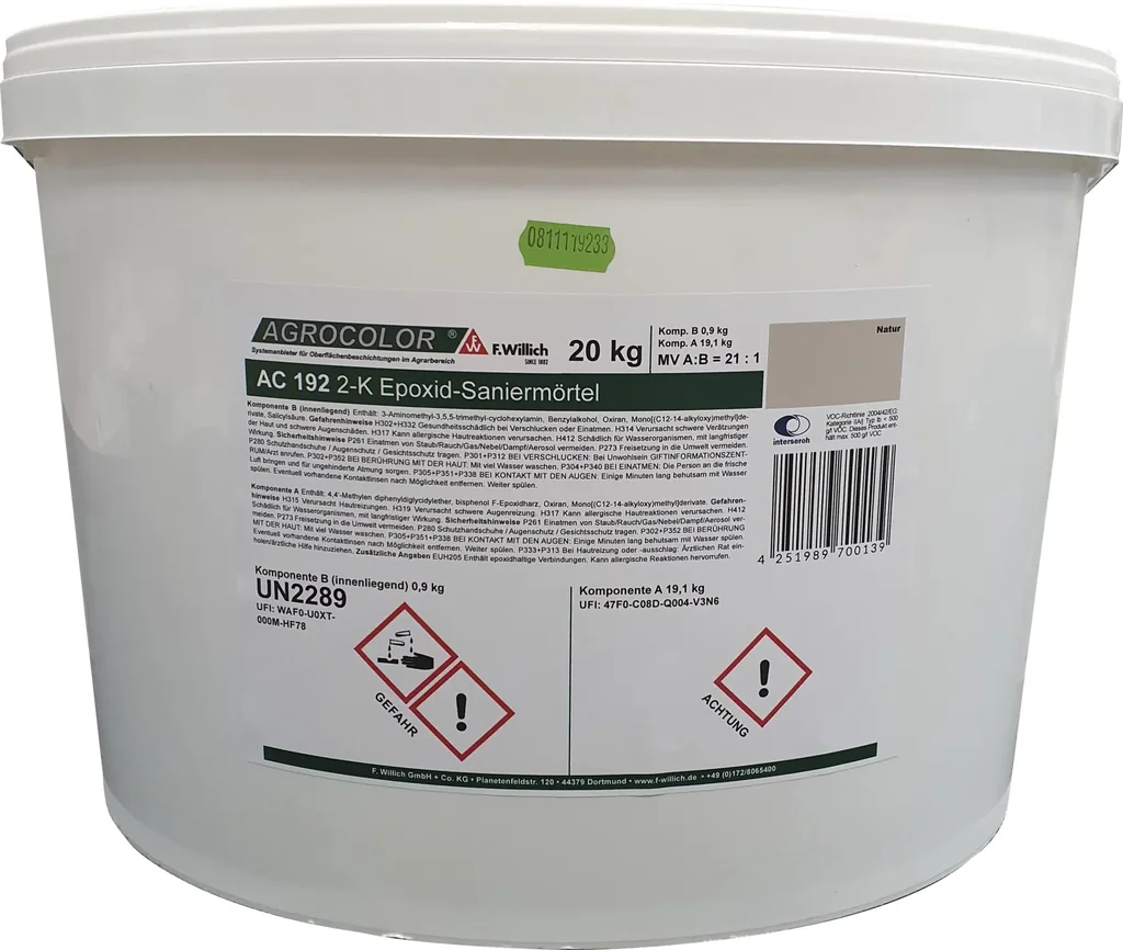 Two-component epoxy renovation mortar
