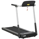 Electric Treadmill with LED Display Foldable Fitness Equipment 1-12 Km/h Steel Black 138 x 67 x 111 cm