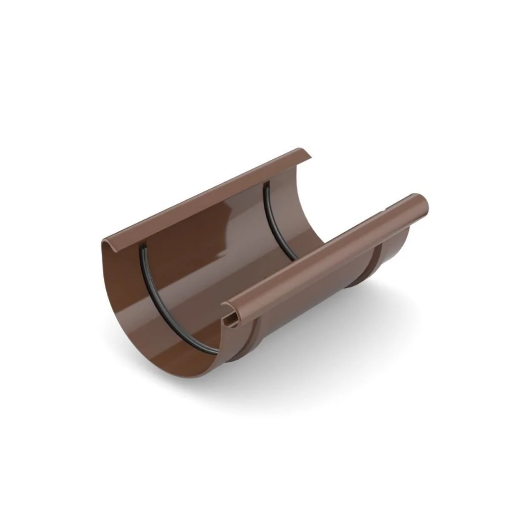 Brown Rain Gutter Connector - System 125, PVC Gutter Joiner