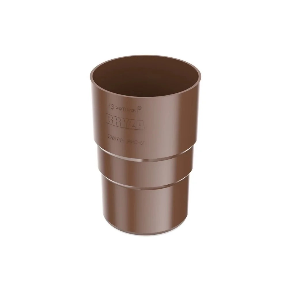Brown Downspout Connector, 90mm Downpipe Coupler - System 90