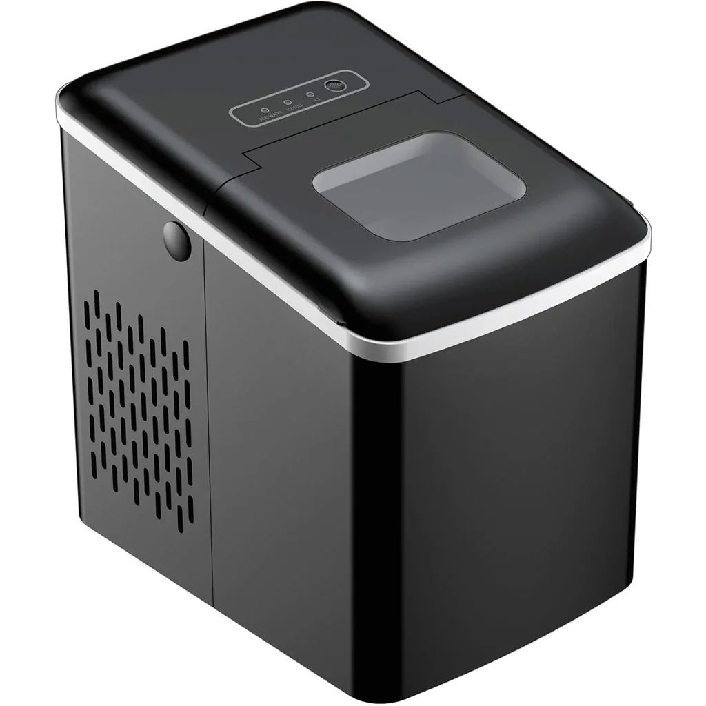 Ice cube machine with automatic cleaning function black