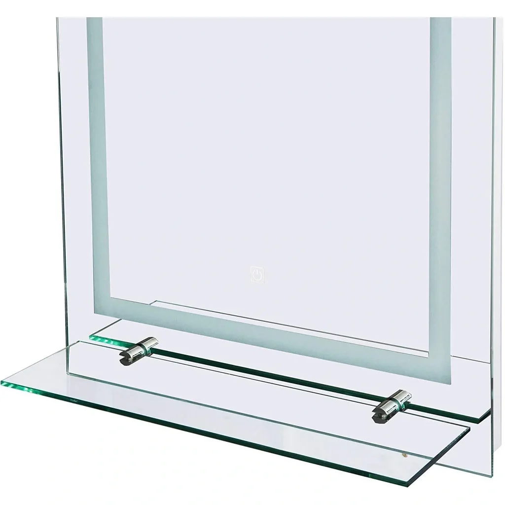kleankin® LED bathroom mirror with glass shelf 38W 70x50cm