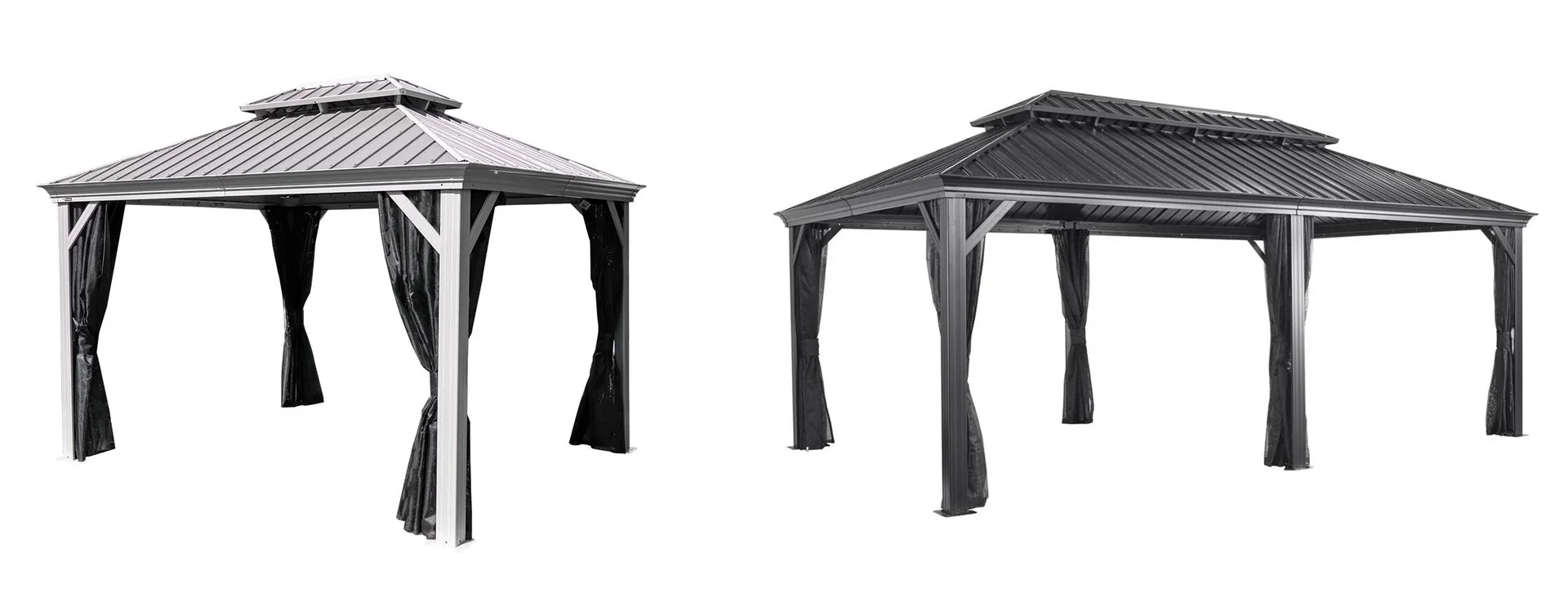 Sojag Messina 12×20 ft Aluminum Gazebo Anthracite - with HardTop