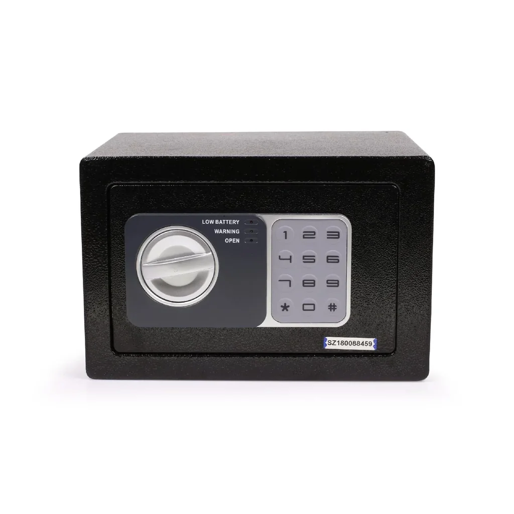 Safe with electronic combination lock and 3 LED displays
