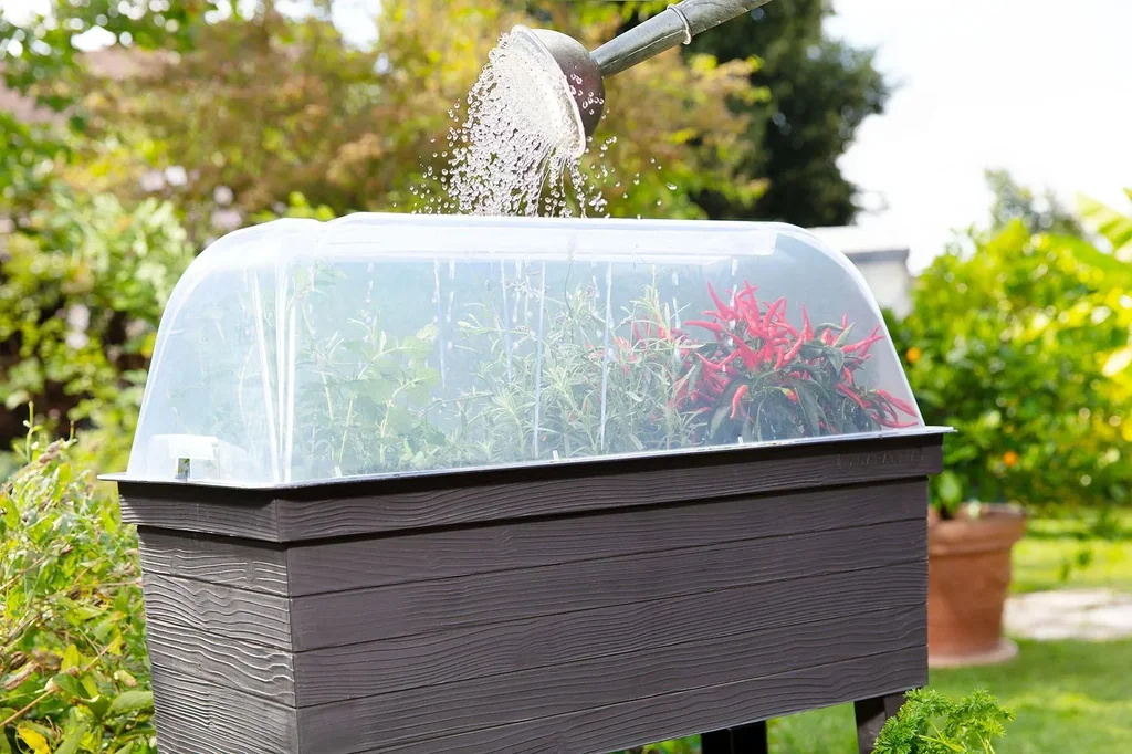 Balcony raised bed Urban Set including cultivation hood