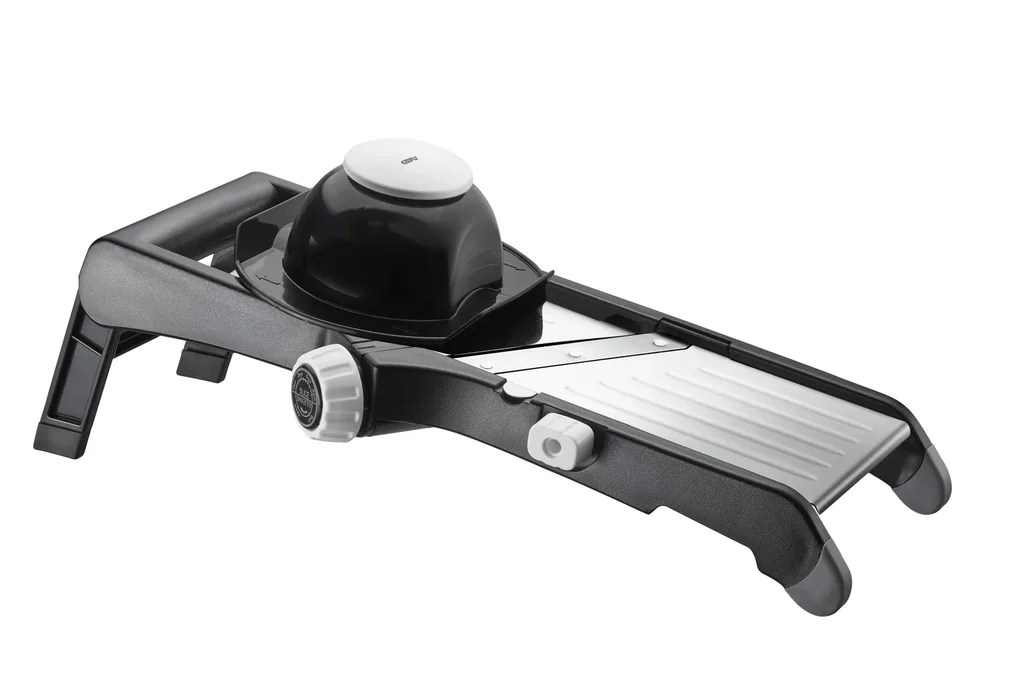 Vegetable slicer "LAOLA" stainless steel - Leftover holder - Variable vegetable cutter