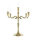 Candlestick gold shiny made of aluminum 60cm 5-armed
