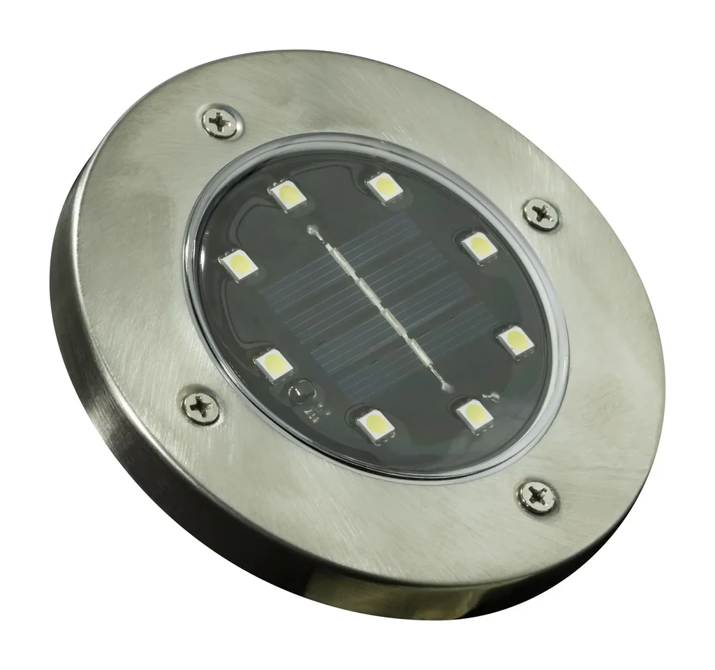 Solar stainless steel floor spotlights - set of 2