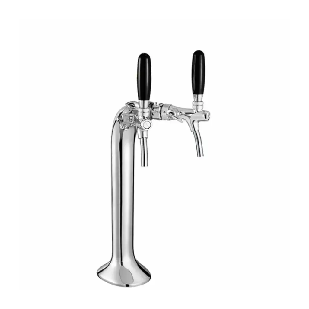 Beer tower, tower beer dispenser, chrome, elegant, 2 lines