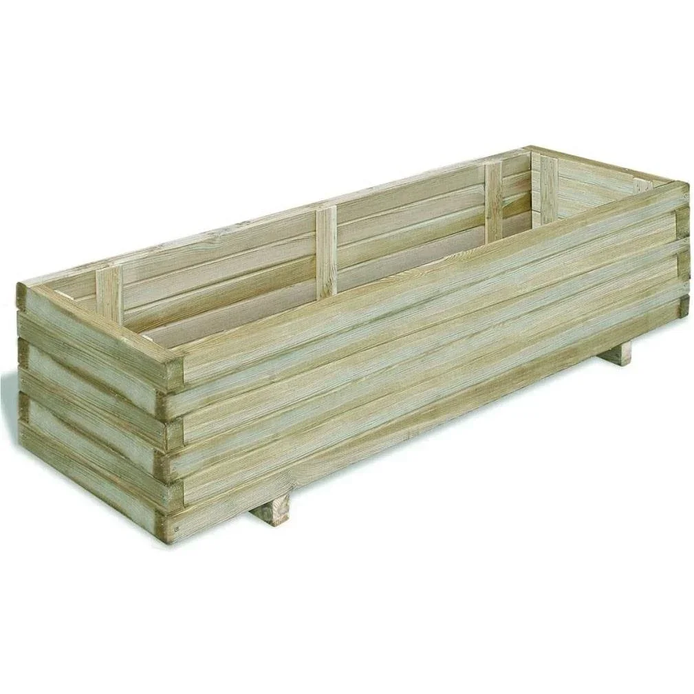 Planter raised rectangular 120x40x30 cm wood