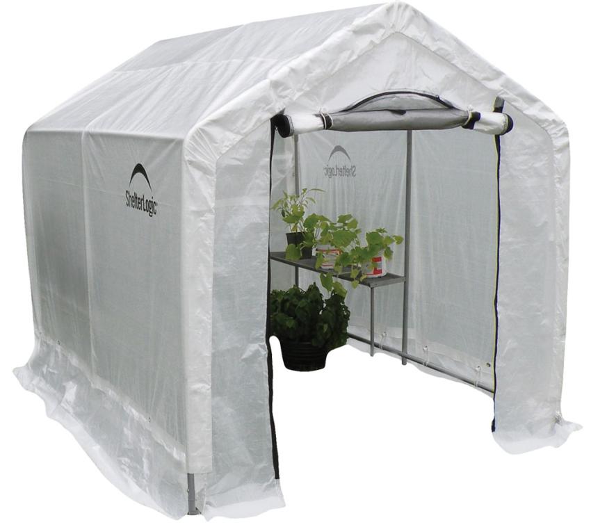 Greenhouse 4.32 m² White, 180×240 cm – Foil Greenhouse with Roll-Up Door & Ventilation, Weatherproof