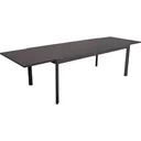 Extendable table NEREA, aluminum / glass table top ceramic look