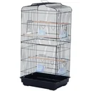 Birdhouse bird cage bird aviary for parrot budgie bird builder with removable bottom tray black 47.5 x 36 x