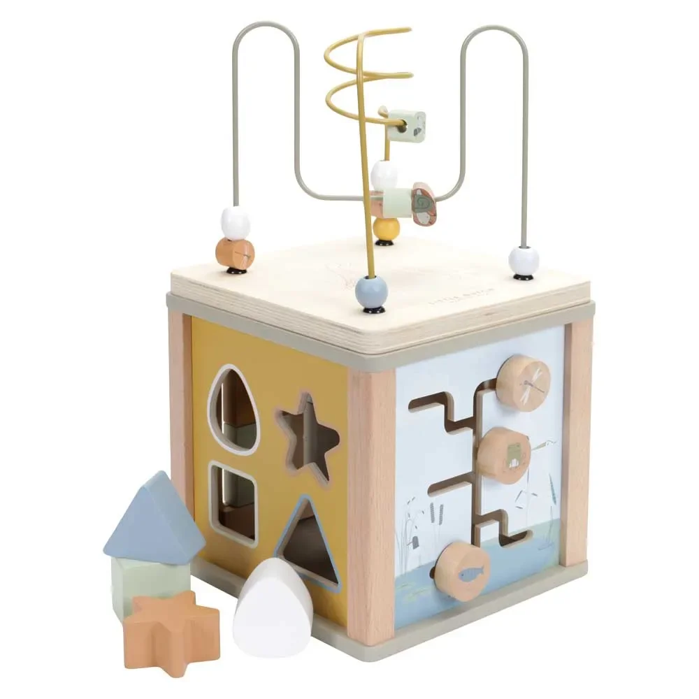 Motor cubes, activity cubes, Activity Cubes Baby - Little Dutch, Little Goose, Wood, Oliv