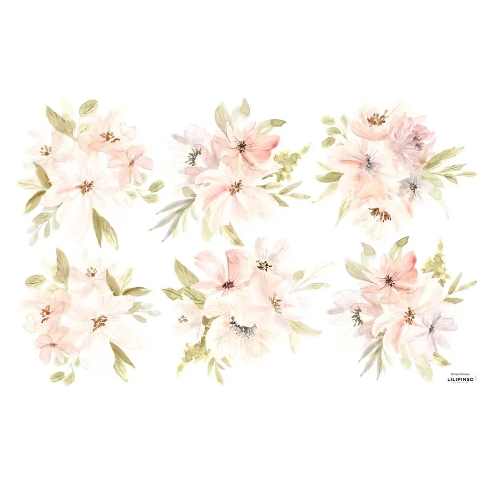 Lilipinso Wall sticker flower container apricot green