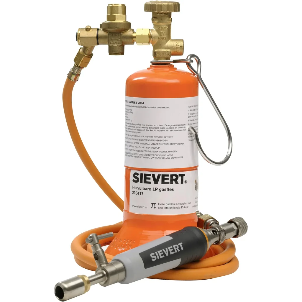 Bottle soldering set, hose, handle, burner