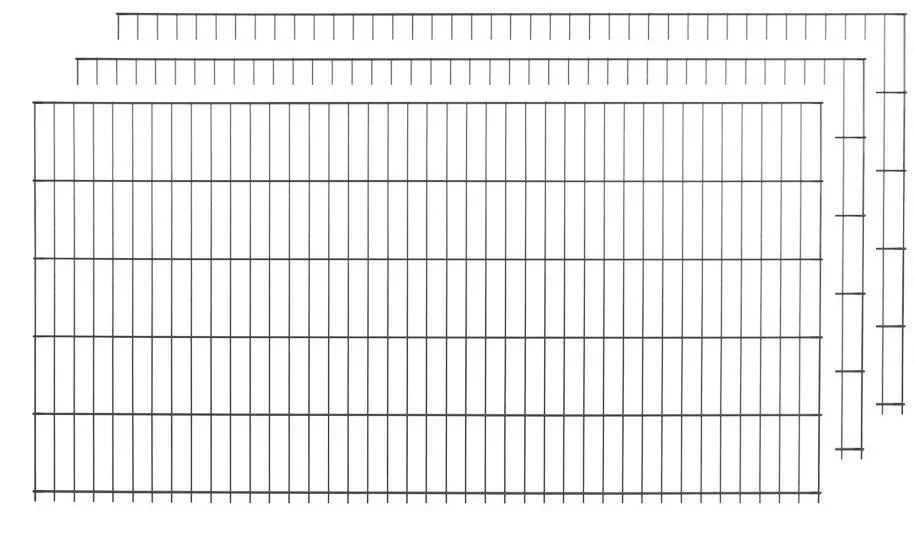 Anthracite welded fence panel set, 10 pieces, each 125 cm x 200 cm