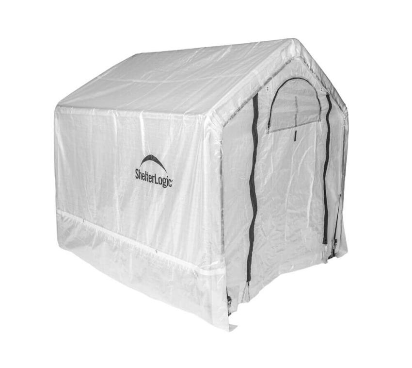 Greenhouse 3.24 m² White, 180×180 cm – Compact Foil Greenhouse with Roll-Up Door, Weatherproof