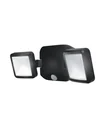 Battery-operated LED outdoor double floodlight with motion detector