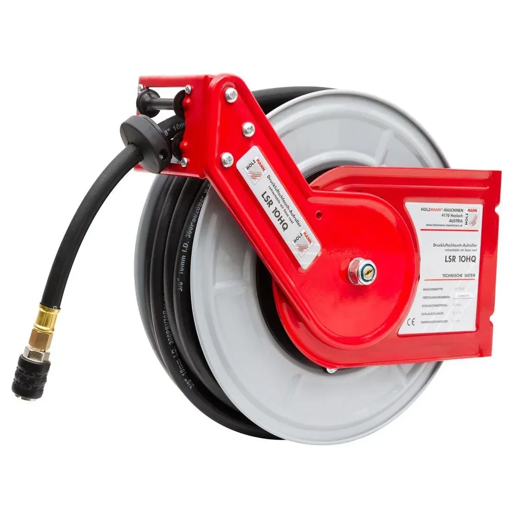 Compressed air hose reel 10 m with Safe Lock