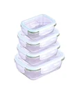 Glass food storage container with microwave lid, rectangular, 620 ml