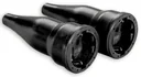 Solid rubber coupling - 2 pieces with protective contact IP 20 - black
