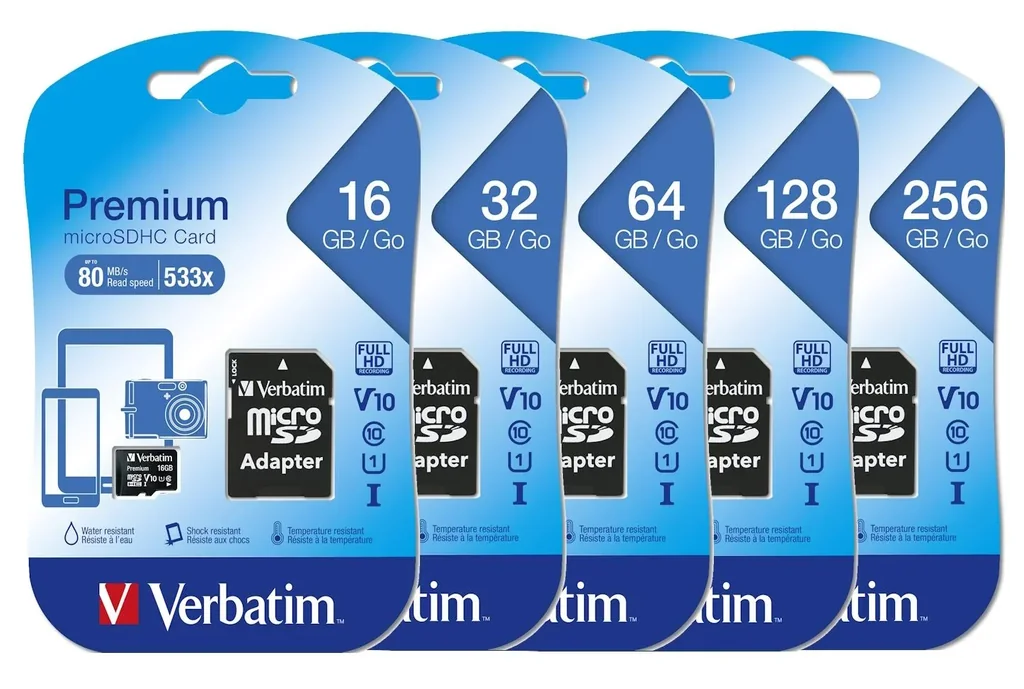 256 GB microSDXC memory card with SD card adapter, Class 10