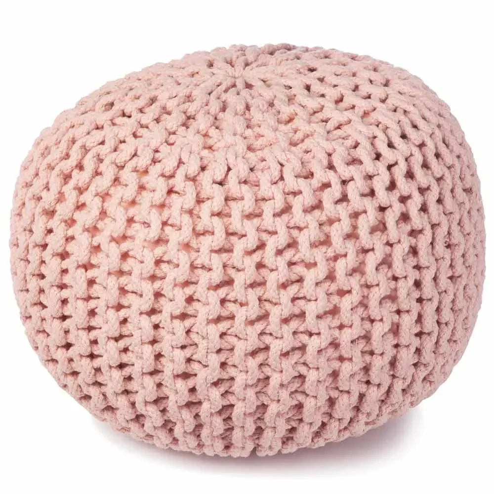 Kidsdepot Sitzpuff knitting "bundy" crochet look pink