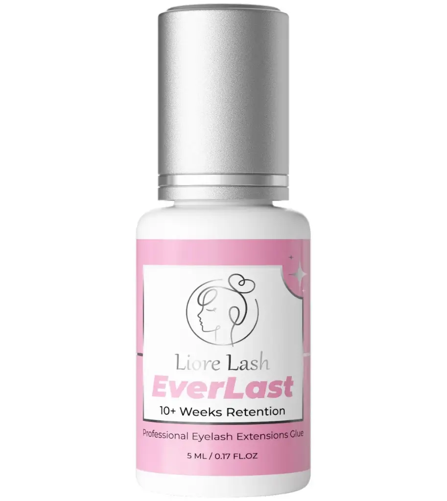 Extra Strong Eyelash Extension Glue Liore Lash – 0.5–1 Sec Fast Dry Lash Adhesive, Up to 10 Weeks Retention, Black Professional Glue for Classic & Volume Lashes, 5ml