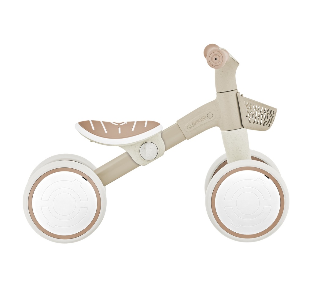 GLOBBER LEARNING BIKE –  Aufsitzrad, Lernrad, 7 Zoll EVA-Bereifung, 4-rädrig, Sattel höhenverstellbar, taupe