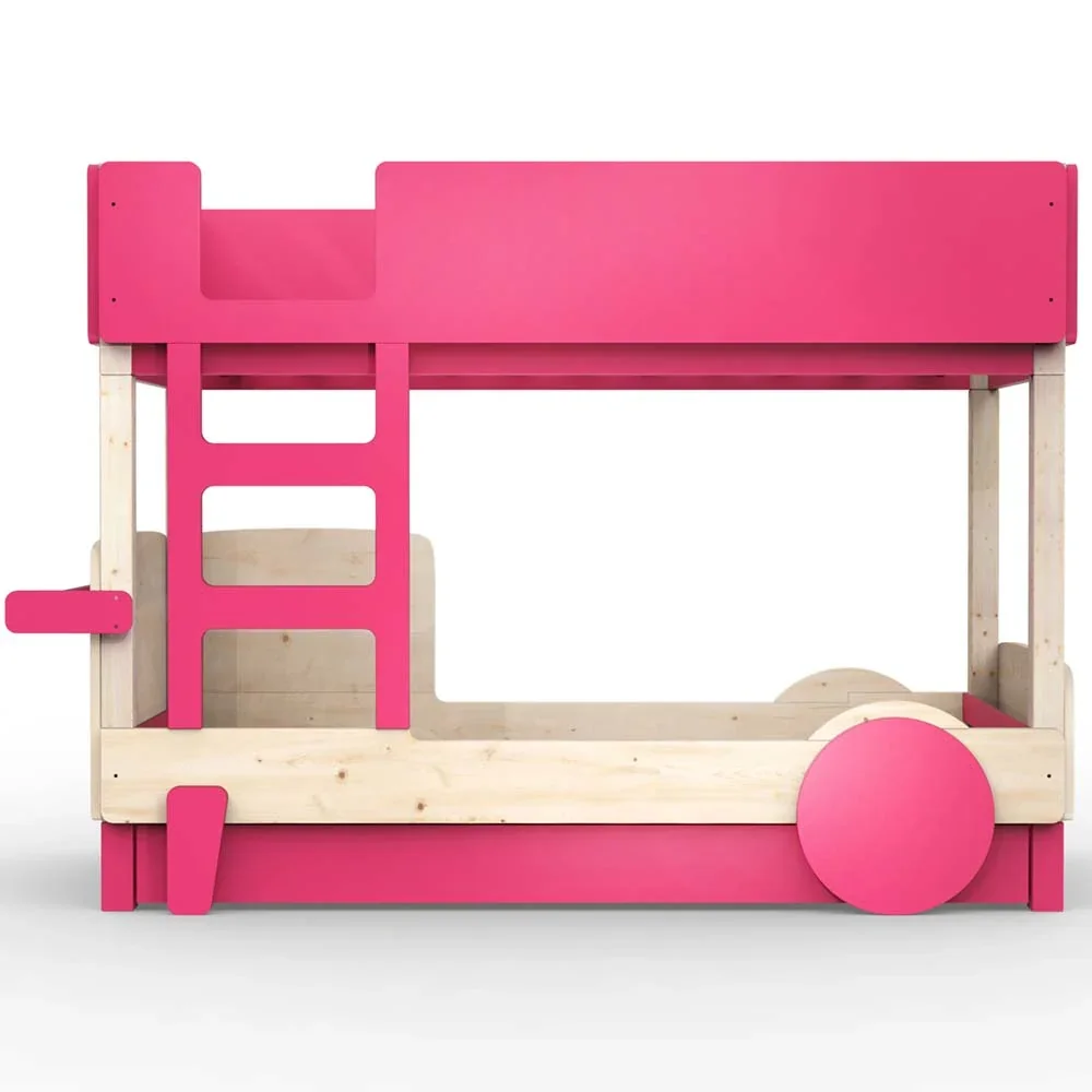 Mathy by Bol's bunk bed "Discovery" with bed drawer, Color elements: Summer pink