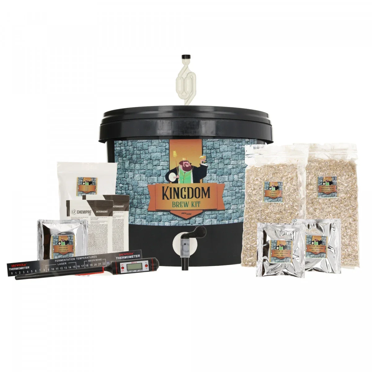 Kingdom Brew Kit, Beer brewing set - Blondes Starkbier, Complete malt mix for 5L beer