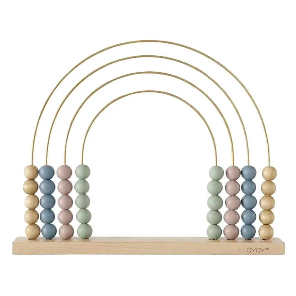 Oyoy abacus / motor toy rainbow pastel with brass