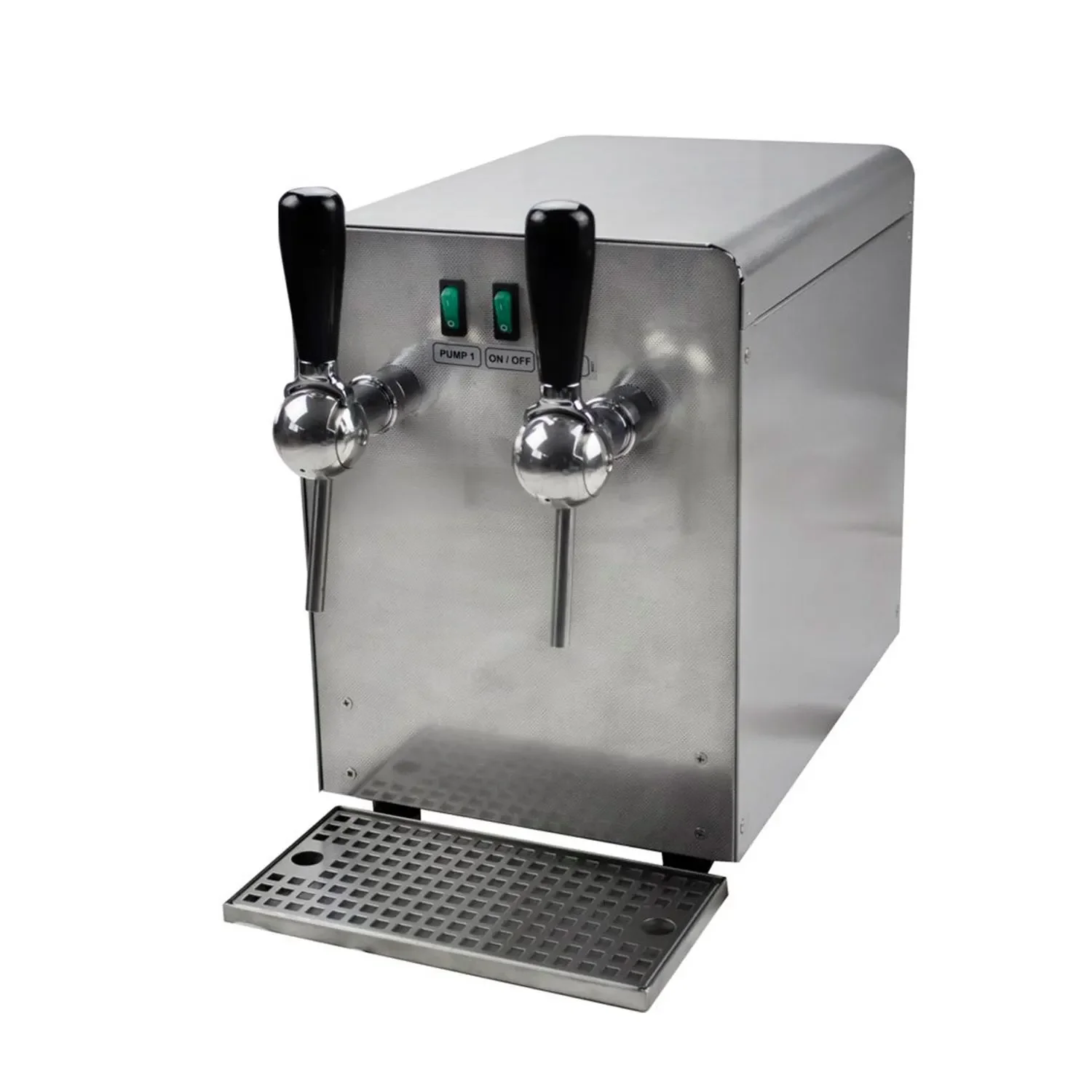 Drinks flow heater with/without pump, mulled wine dispenser - 2 lines - hot drinks , Version: With integrated electrical pump - 2 ltg.