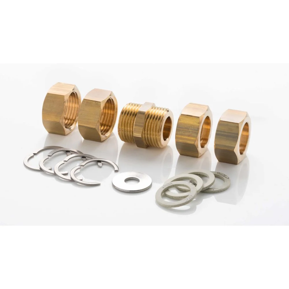 DN16 Solar Tube Fitting Set - Stainless Steel Connector