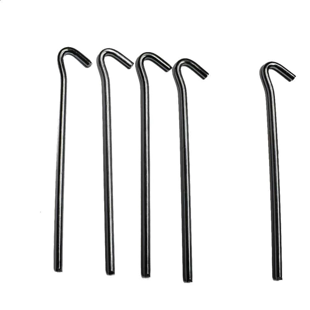 Tent Stakes, 5-Pack Galvanized Steel Tent Pegs, Triangular Design