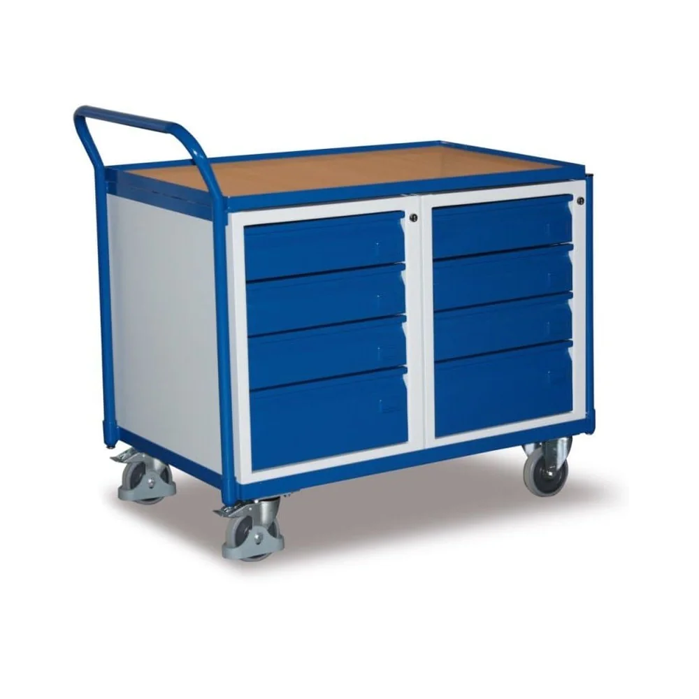 8-Drawer Tool Cart with Work Surface & EasySTOP
