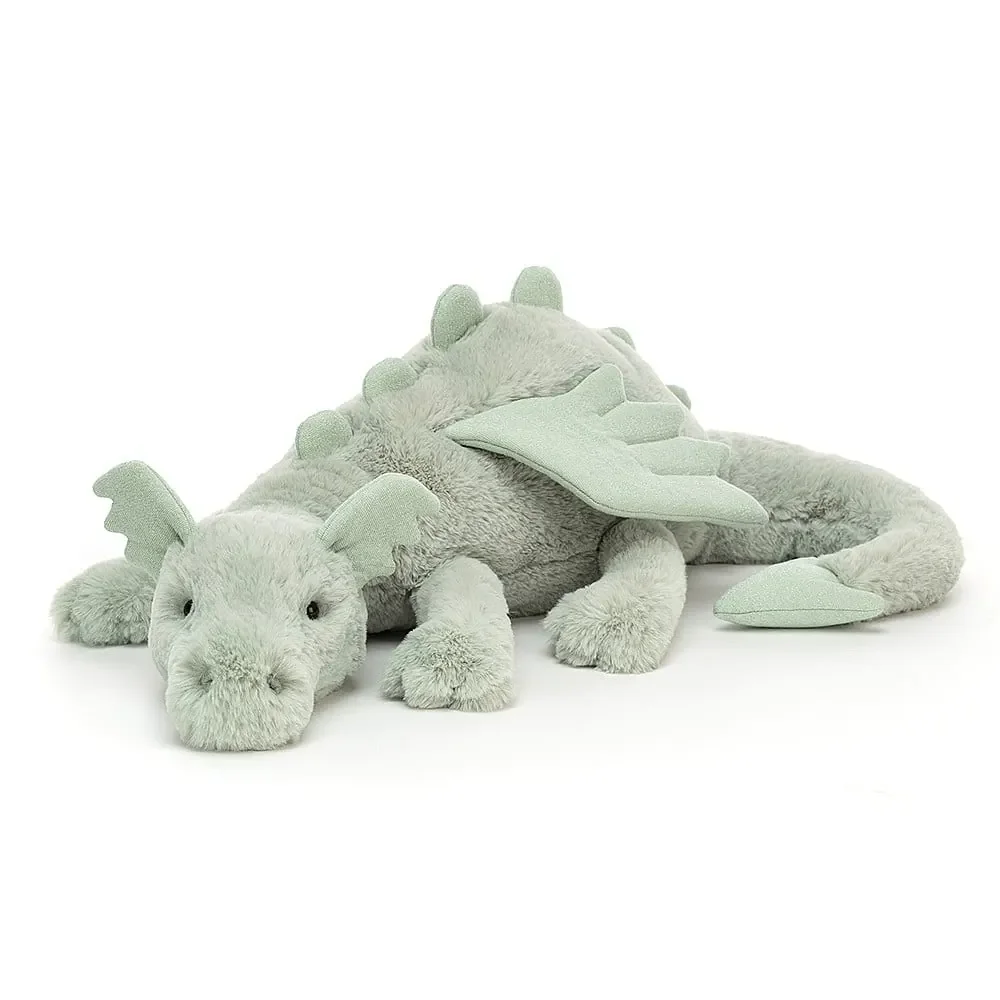 Jellycat Soft Toy, Cuddly toy - Sage Dragon, Size: Huge - H19 X W66 CM