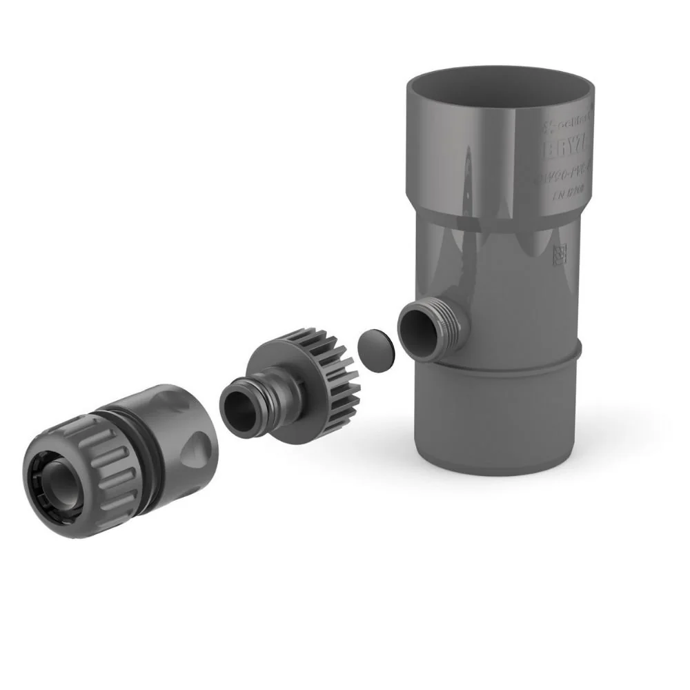 Graphite Rainwater Collector for 63mm Downspout