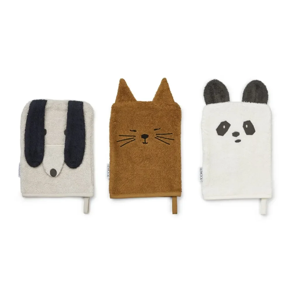 Liewood "Sylvester" washcloth set animal mix