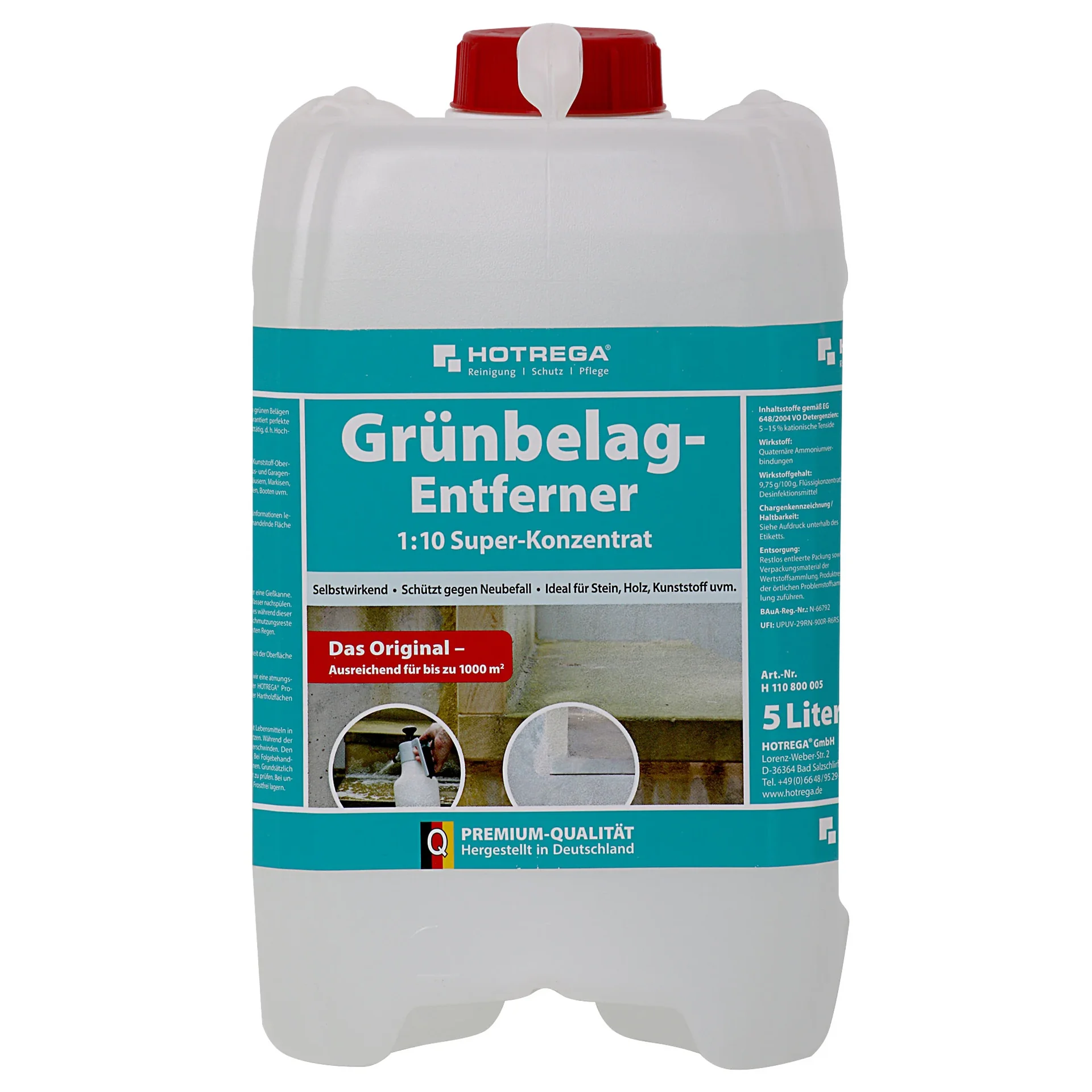 Outdoor Algae Remover, Concentrated Algae Cleaner, 5 Liter, Algae and Moss Remover